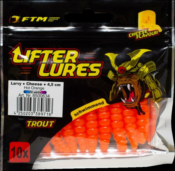 Fishing Tackle Max Lifter Lures Larvy Cheese 4,5 cm Hot Orange