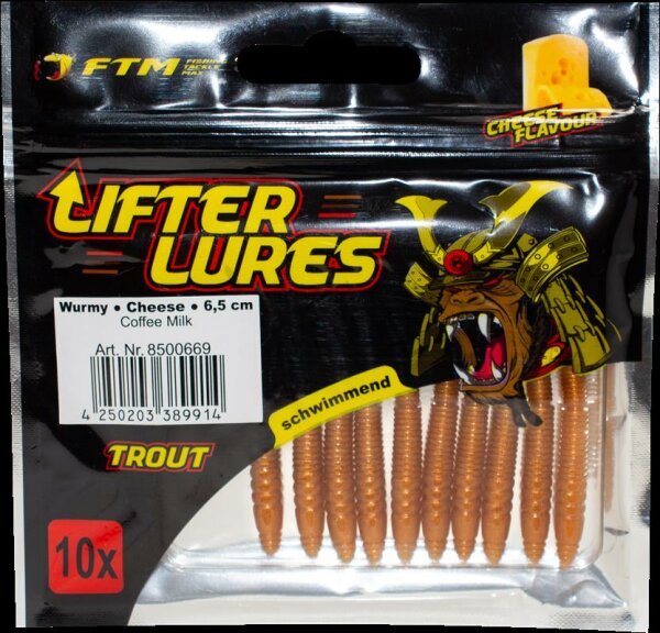 Fishing Tackle Max Lifter Lures Wurmy Cheese 6,5 cm Coffee Milk