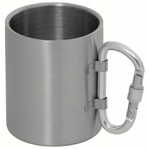 MFH Tasse Edelstahl Karabiner doppelwandig ca. 300ml