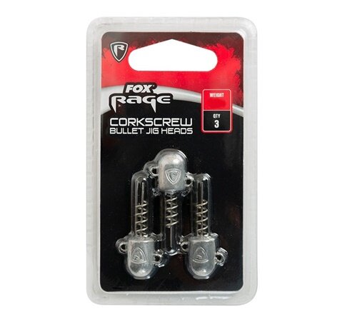 Fox Rage Corkscrew Bullet Jig Heads 3Stück 5g