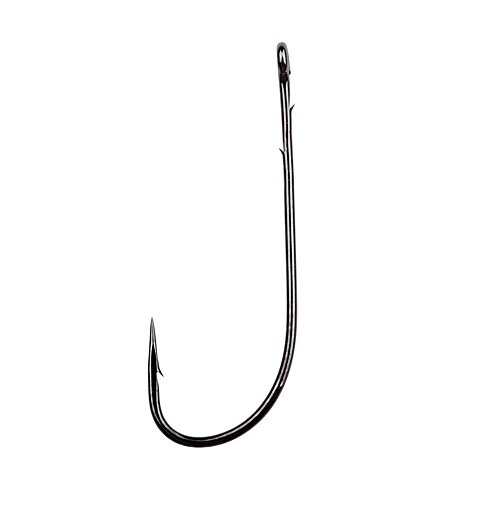 Gamakatsu Worm 36 Hooks black Gr.1 - Wurmhaken mit Öhr