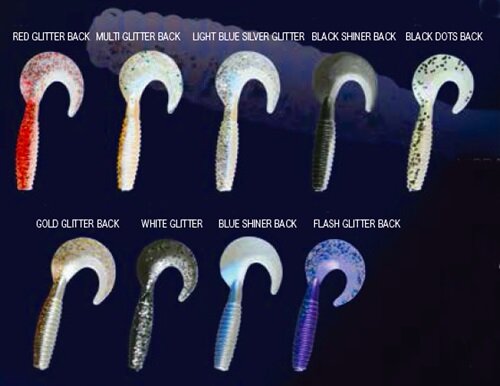 Nomura Soft Lures Vibra Tail Grub 2,8" Black Shiner Back