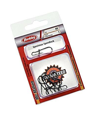 Berkley MC MAHON Specimen Speedlock Snaps 1 - 40lb BLACK 7 Stück