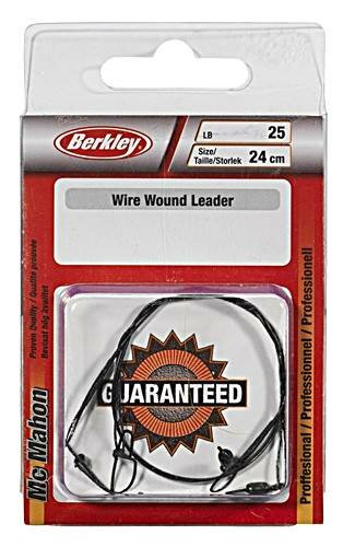 Berkley MC MAHON WIRE WOUND LEADER - 16CM/20lb BLACK 2 Stück