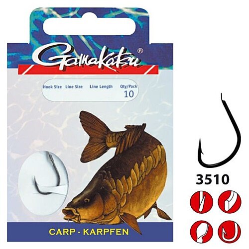 Gamakatsu Booklet Carp 3510F Gr.2 0,30mm 85cm