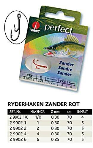 VMC Perfect Ryderhaken Zander rot Gr.1