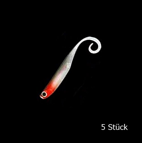 Nomura Soft Lures Real Pulse Curly Tail 3" Red Head Black