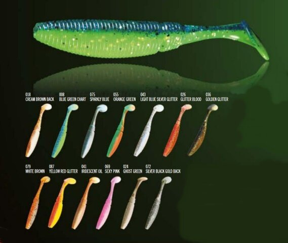 Nomura Soft Lures Rolling Shad 3,3" Orange Green