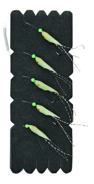 Mustad Einhänger Shrimp Bait Gre. Glow 5 Stück Gr.4