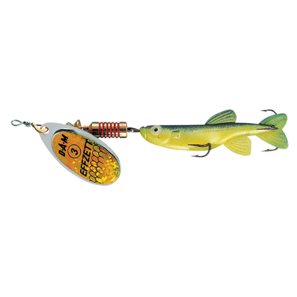 DAM MINNOW SPINNER #4 13G SINKING YELLOW/BLACK