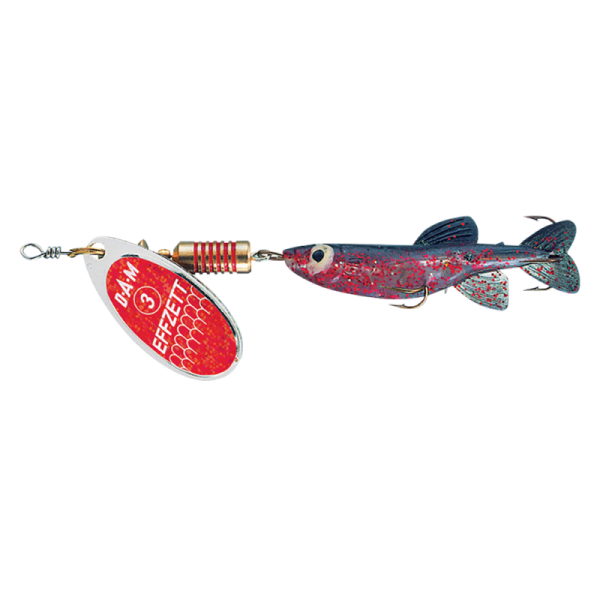 DAM MINNOW SPINNER #4 13G SINKING RED/GLITTER