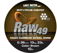 Savage Gear RAW49 STEELWIRE 10M 0.36MM 11KG 23LBS...