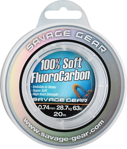 Savage Gear SOFT FLUOROCARBON 50M 0.26MM 4.7KG 10.3LBS CLEAR