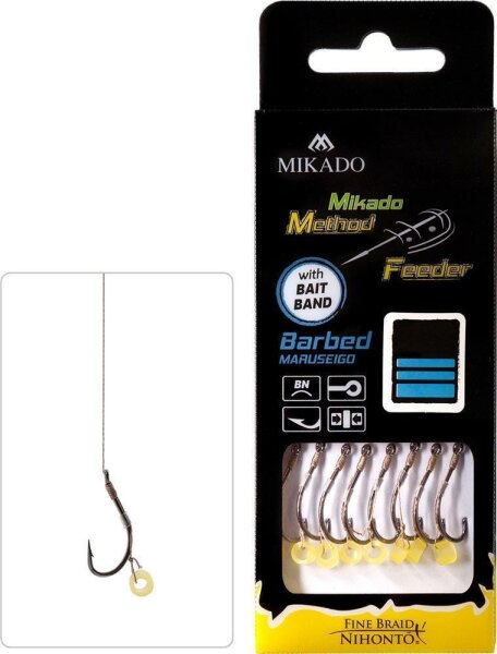 Mikado Method Feeder Rig mit Gummi geflochtene Gr.10