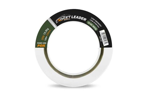 Fox Exocet Pro Lo-Vis Green Leader 35lb