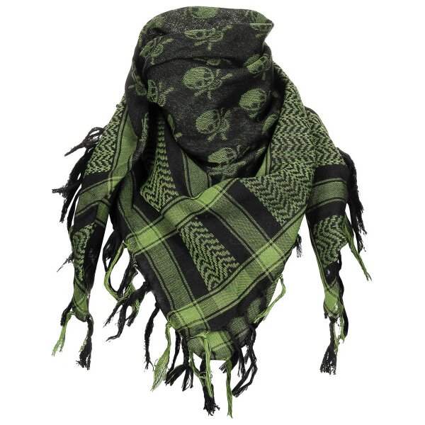 MFH Halstuch "Shemagh" olive-schwarz mit Totenkopf