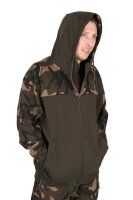 Fox LW Khaki / Camo Split Zip Hoody LARGE