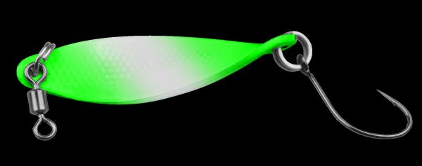 Fishing Tackle Max Spoon Wob 3,2 g neon grün lumi / schwarz m. Glitter