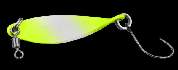 Fishing Tackle Max Spoon Wob 3,2 g neon gelb lumi / schwarz m. Glitter